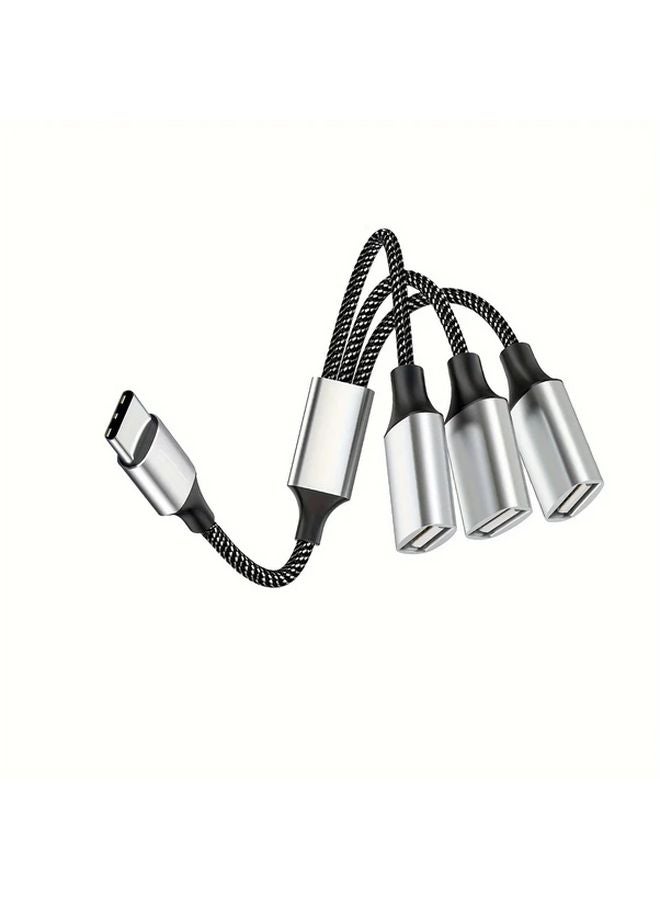 USB C Splitter 1 USB A Male To 3 USB C Female Adapter Charging Data Transfer - Image 1