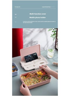 Bluejw Portable Lunch Box Microwave Lunch Box With Compartments Portable Japanese-Style Bento Box Leakproof Food Container For Kids  - Image 4