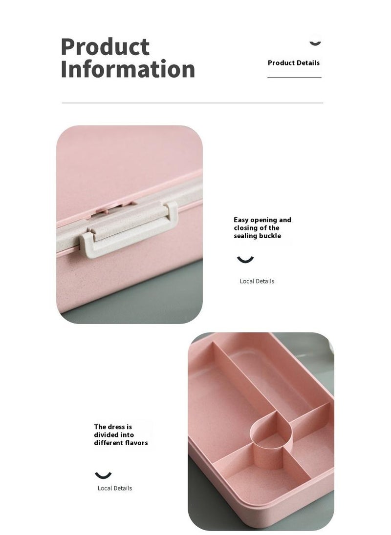 Portable Lunch Box Microwave Lunch Box With Compartments Portable Japanese-Style Bento Box Leakproof Food Container For Kids