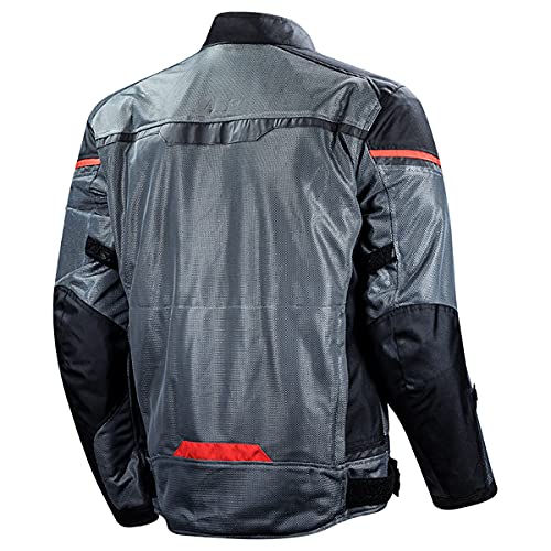 LS2 جاكيت LS2 ريفا للرجال (أسود/رمادي داكن/أحمر - كبير) - Image 2