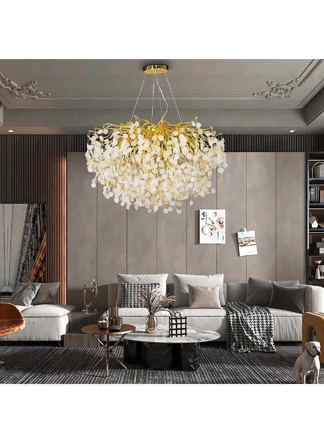 هامر نجف مودرن ذهبي مع عسلي مع شفاف E14*13 لمبة - Image 1