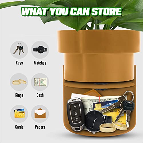 ISLANDSAFE Flower Pot Diversion Safe with Key Lock, Secret Hidden Safe Box with False Bottom, Weatherproof Key Hider & Cash Vault for Outdoor Garden, Yard & Home, Plants Not Include (Matte Terracotta) - Image 3