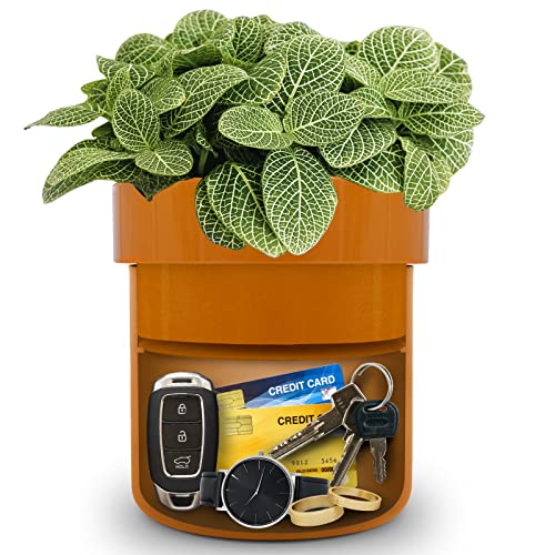 ISLANDSAFE Flower Pot Diversion Safe with Key Lock, Secret Hidden Safe Box with False Bottom, Weatherproof Key Hider & Cash Vault for Outdoor Garden, Yard & Home, Plants Not Include (Matte Terracotta) - Image 1
