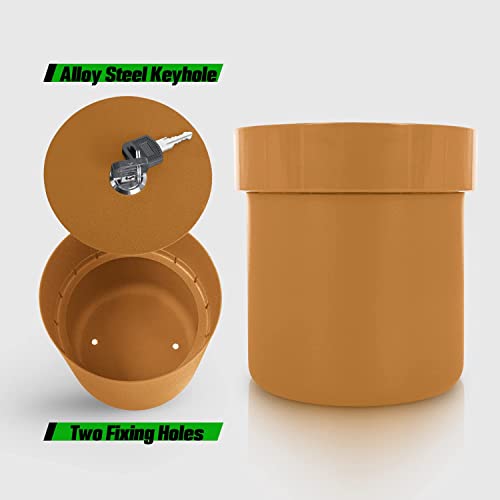 ISLANDSAFE Flower Pot Diversion Safe with Key Lock, Secret Hidden Safe Box with False Bottom, Weatherproof Key Hider & Cash Vault for Outdoor Garden, Yard & Home, Plants Not Include (Matte Terracotta) - Image 4