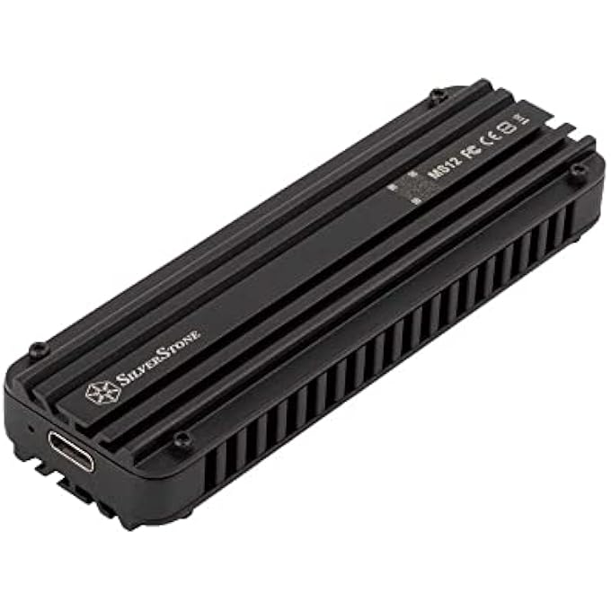 SilverStone TECHNOLOGY SST-MS12-20GBPS SUPERSPEED + USB 3.2 TYPE C TO NVME M.2 SSD ENCLOSURE, BLACK - Image 1