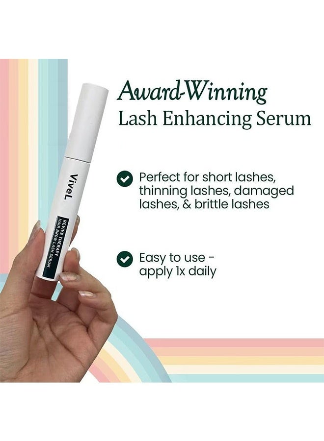 Vivel Revive Therapy Hair Brow Lash Serum - Eyelash and Eyebrow Growth Serum for Thicker, Fuller Lashes and Brows 10g - Image 2