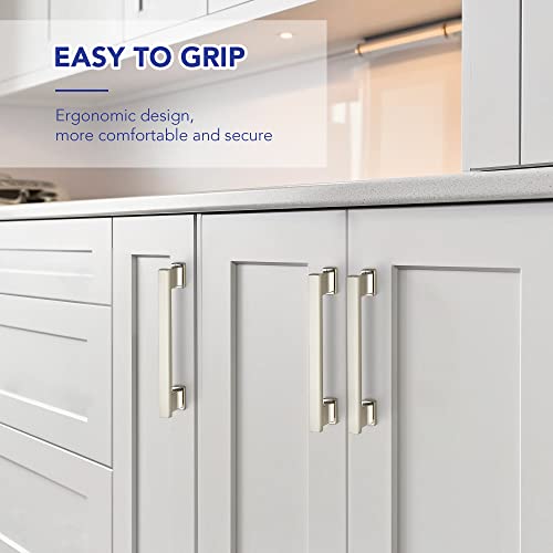 Ravinte Hardware 10 Pack Cabinet Pulls - 5 Inch (128mm) Hole Center, Satin Brushed Nickel Handles for Kitchen Drawer & Cupboards, Silver Solid Heavy Duty Cabinet Hardware, 6 Inch Overall Length - Image 5