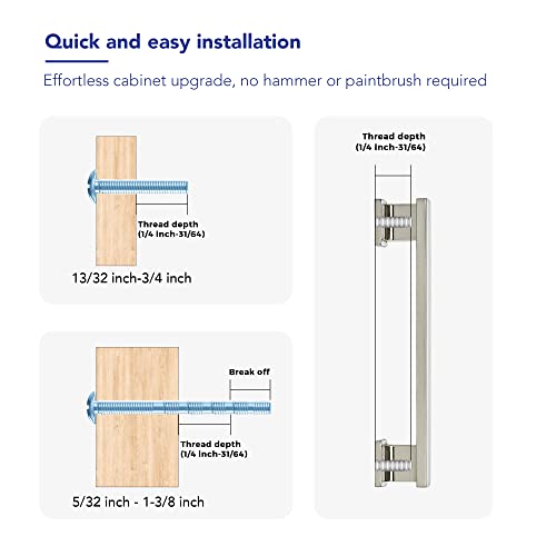 Ravinte Hardware 10 Pack Cabinet Pulls - 5 Inch (128mm) Hole Center, Satin Brushed Nickel Handles for Kitchen Drawer & Cupboards, Silver Solid Heavy Duty Cabinet Hardware, 6 Inch Overall Length - Image 4