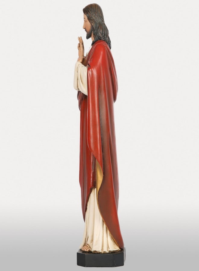 BC BUILDCLASSIC BC Catholic Sacred Heart of Jesus Statue, 14.75" H Jesus Christ Catholic Figurine, Religious Gift, Handpainted by Buildclassic - Image 4