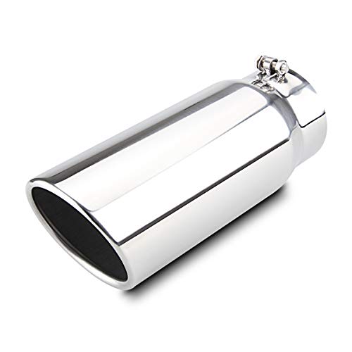 LCGP فوهة عادم ديزل LCGP 5" ، مخرج 6" ، طول 15" ، تصميم قطع زاوية مدلفن ، تشطيب مصقول - Image 1