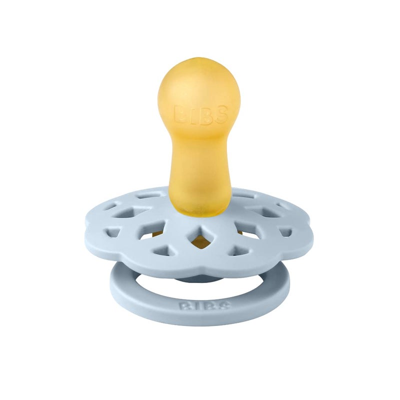 BIBS Boheme Soother 2-Pack. BPA Free Dummy Pacifier, Symmetrical Nipple. Natural Rubber Latex, Made in Denmark. 0-6 Months (Pack of 2), Baby Blue/Island Sea - Image 4