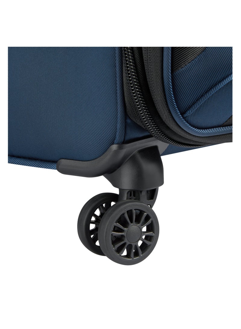 DELSEY Paris Sky Max 2.0 55cm Softcase 4 Double Wheel Expandable Cabin Luggage Trolley - Blue - Image 5