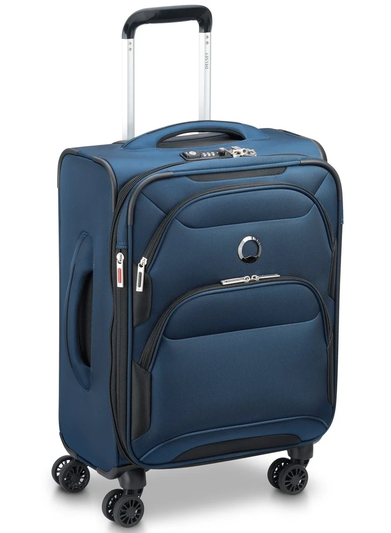 ديلسي _باريس حقيبة سفر بعجلات مزدوجة قابلة للتوسيع مقاس  سم - أزرق