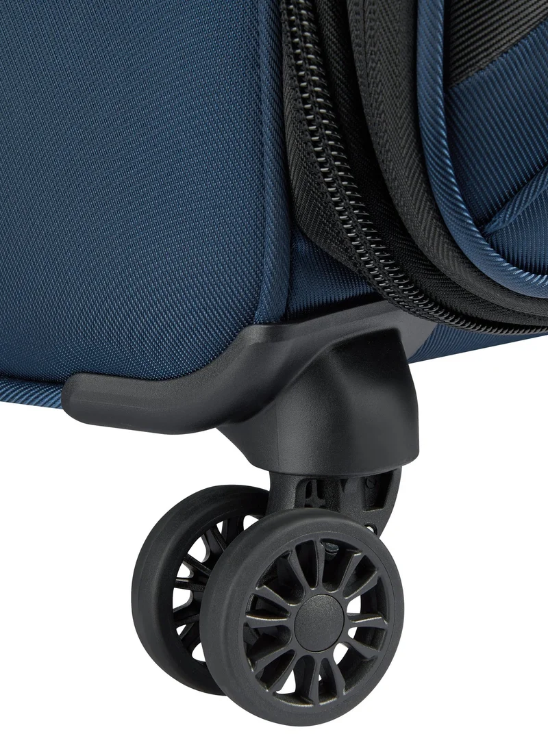 DELSEY Paris Sky Max 2.0 - 55 Cm Softcase 4-Double Wheeled Expandable Cabin Luggage Trolley - Blue