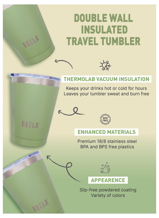 BEOLA Insulated Coffee Mug Travel Tumbler - 350ml, Forest Green  - Image 3