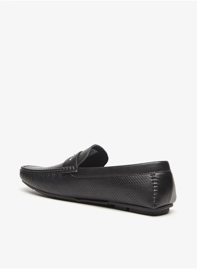 ال بي ال من شو اكسبرس Men's Textured Slip-On Moccasins