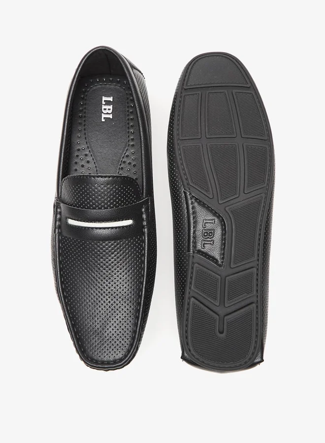 ال بي ال من شو اكسبرس Men's Textured Slip-On Moccasins