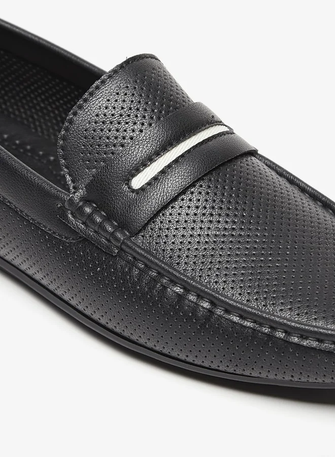 ال بي ال من شو اكسبرس Men's Textured Slip-On Moccasins