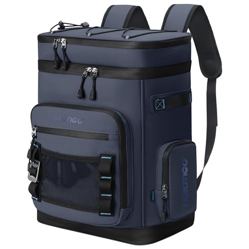 Hulongo 48Cans Large Cooler Backpack Leakproof Insulated Backpack Cooler for Men Women Waterproof 30L Dark Blue - Image 1