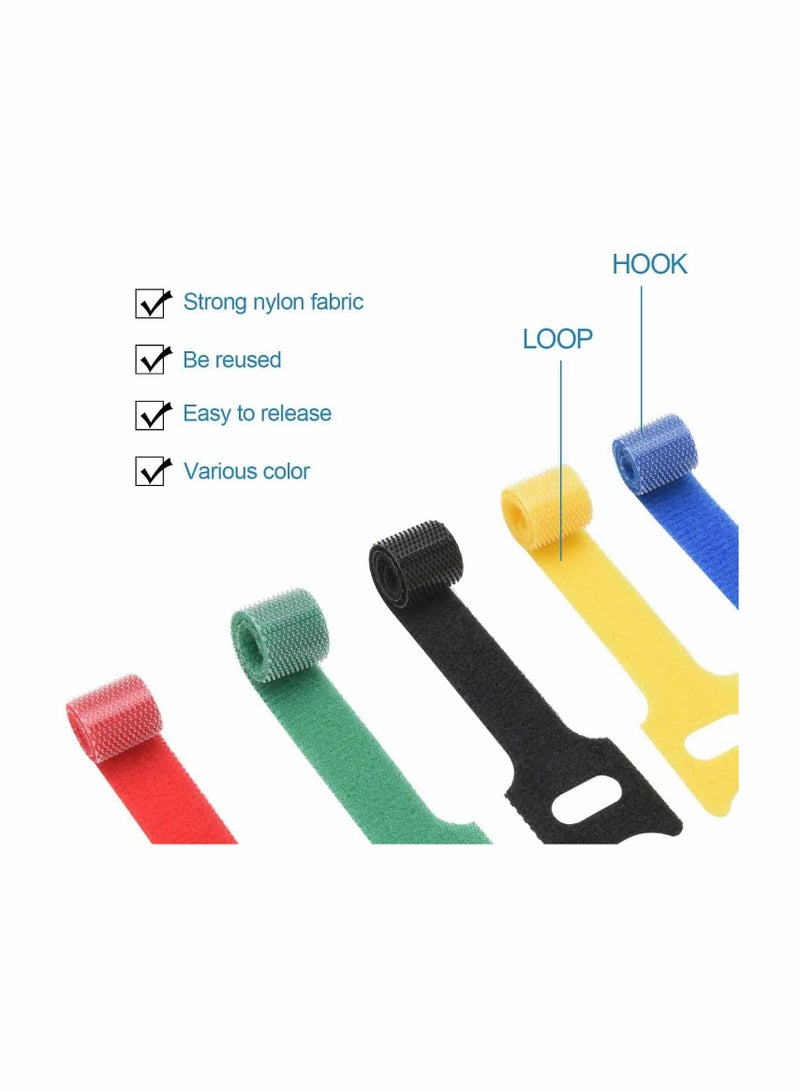 KASTWAVE Reusable Cable Ties, Premium 6-Inch Adjustable Cord Ties, Microfiber Cloth Cable Management Straps 5 Colors(60pcs) - Image 5