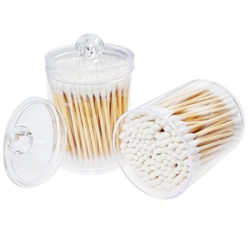 RIKWOG Cotton Swabs, 1200 Count Bamboo Sticks Cotton Swabs with 2 Clear Container Cotton Buds with Wooden Handles For Ears Makeup or Nails Personal Care - Image 5