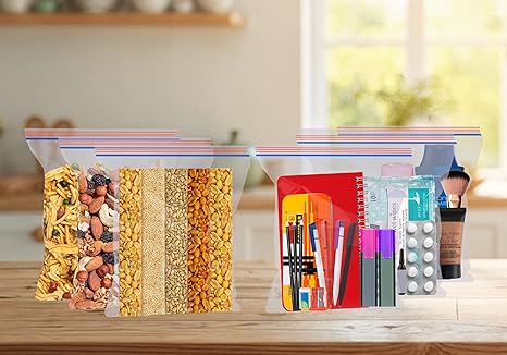 Shalimar Zipper Bag 7x6.5 Inches 100 Bags Multipurpose Storage Bag, Reusable & Reclosable With Zipper, Natural - Image 3