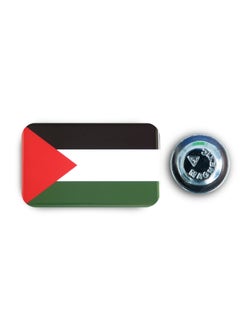 971ميديا علم فلسطين - بادج معدني مطلي بطبقة إيبوكسي مع دبوس مغناطيسي أنيق ومتین لا يتسبب في تمزيق الملابس  - Image 1
