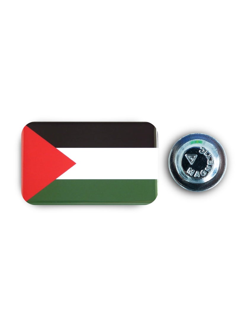971MEDIA Palestinian Flag - Metal Badge Epoxy Coated with Magnetic Pin that Doesn't Tear Clothes  - Image 1