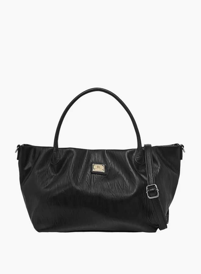 Flora Bella By Shoexpress Textured Tote Bag with Double Handle and Detachable Shoulder Strap