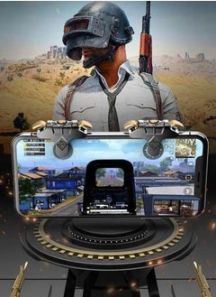 T I G O Black PUBG/COD Game Controller Trigger for Mobile, Upgrade Version PUBG Mobile Trigger High Sensitive Aim & Shoot Gaming Keys Buttons for Rules of Survival/PUBG Triggers Compartible with All Smartphone and 1 pair of glove  - Image 2