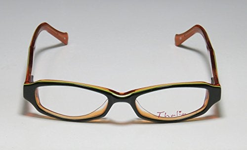 THALIA SODI Thalia Risa Womens/Ladies Designer Full-rim Spring Hinges Eyeglasses/Eye Glasses (45-15-130, Dark Green / Orange) - Image 3