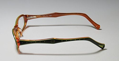 THALIA SODI Thalia Risa Womens/Ladies Designer Full-rim Spring Hinges Eyeglasses/Eye Glasses (45-15-130, Dark Green / Orange) - Image 4