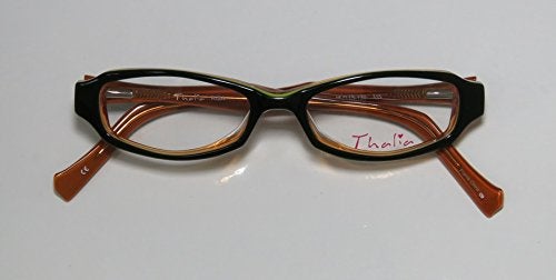 THALIA SODI Thalia Risa Womens/Ladies Designer Full-rim Spring Hinges Eyeglasses/Eye Glasses (45-15-130, Dark Green / Orange) - Image 2