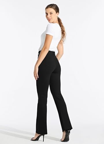 Willit 31" Women's Yoga Dress Pants Bootcut Stretch Work Slacks Office Business Casual Pants Belt Loops 4 Pockets Black M - Image 3