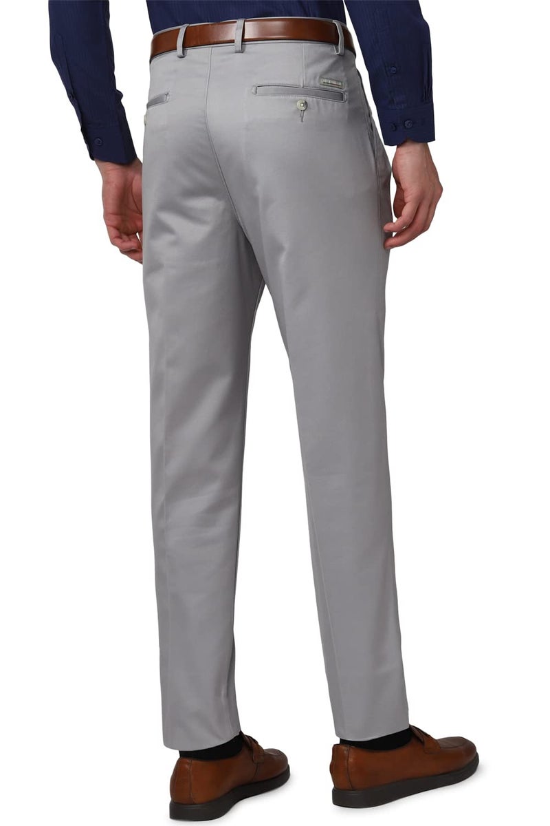 Peter England Men's Regular Casual Pants (PCTPCSMBO74999_Light Grey - Image 3