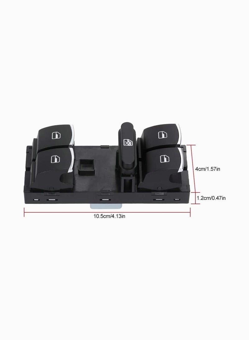 Generic Car Master Power Window Switch 5ND 959 857 for VW, for CC for Tiguan Passat B6, for Golf Jetta MK5 MK6, Driver Left Side Console Control Window Lifter (Black) - Image 4