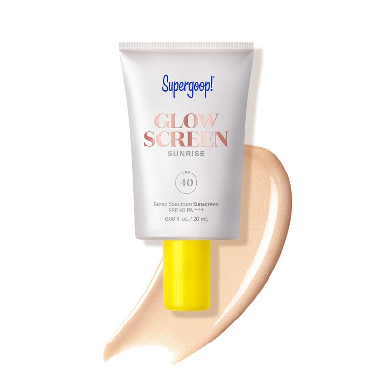 Supergoop! سوبرغوب! غلوسكرين SPF 40، شروق الشمس (توهج الشمبانيا) - 20 مل - برايمر متألق + واقي شمس ملون واسع الطيف - يساعد في تصفية الضوء الأزرق - ترطيب - حمض الهيالورونيك وفيتامين B5 - Image 1
