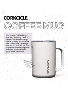 CORKCICLE Corkcicle Triple Insulated Coffee Mug with Lid and Handle, Oat Milk, 16 oz – Stainless Steel Travel Mug Keeps Beverages Hot for 3+ Hours – Non-Slip, Easy-Grip, Spill-Resistant Tumbler  - Image 2