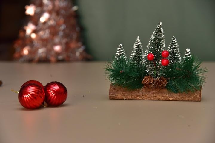 CORAL TREE CORAL TREE Set of 5 Trees Table Top Christmas Decor for Home and Office Decoration Xmas Decoration Tree 15 cm  - Image 2