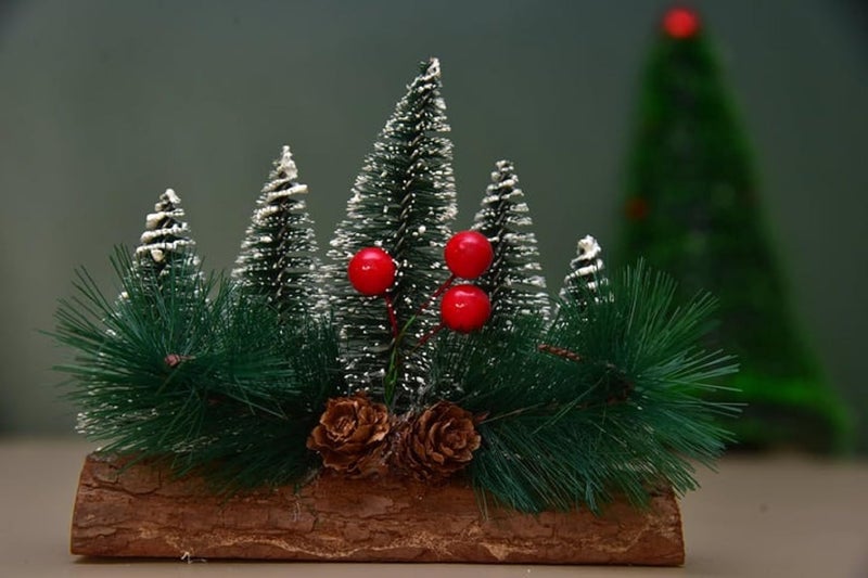 CORAL TREE CORAL TREE Set of 5 Trees Table Top Christmas Decor for Home and Office Decoration Xmas Decoration Tree 15 cm  - Image 1