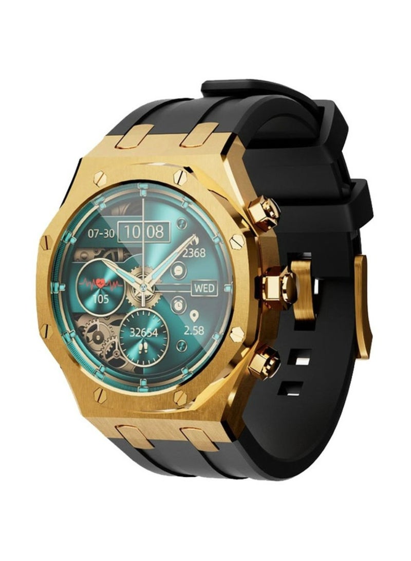 porodo Cristallo AP Smart Watch , Activity Tracker, Health Monitoring, Bluetooth Calling, 7 Days Battery Life, AMOLED Display - GOLD  - Image 3
