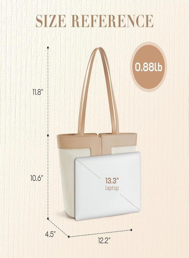 Missnine Tote Bag for Women Vegan Leather Handbag and Purse Medium Top Handle Satchel Shoulder Bag with Zipper Work Travel - Image 4