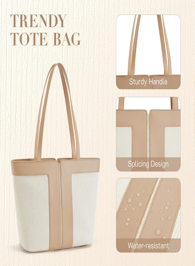 Missnine Tote Bag for Women Vegan Leather Handbag and Purse Medium Top Handle Satchel Shoulder Bag with Zipper Work Travel - Image 5