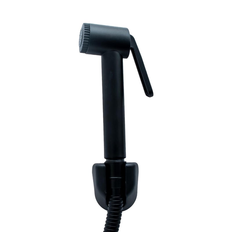 BonKaso ABS Health Faucet Black Finish Jet Spray for Toilet Handheld Bidet Sprayer HighPressure Soft Flow Modes LeakProof Push Button 1M TangleFree Stainless Steel Hose Flexible Tube - Image 1