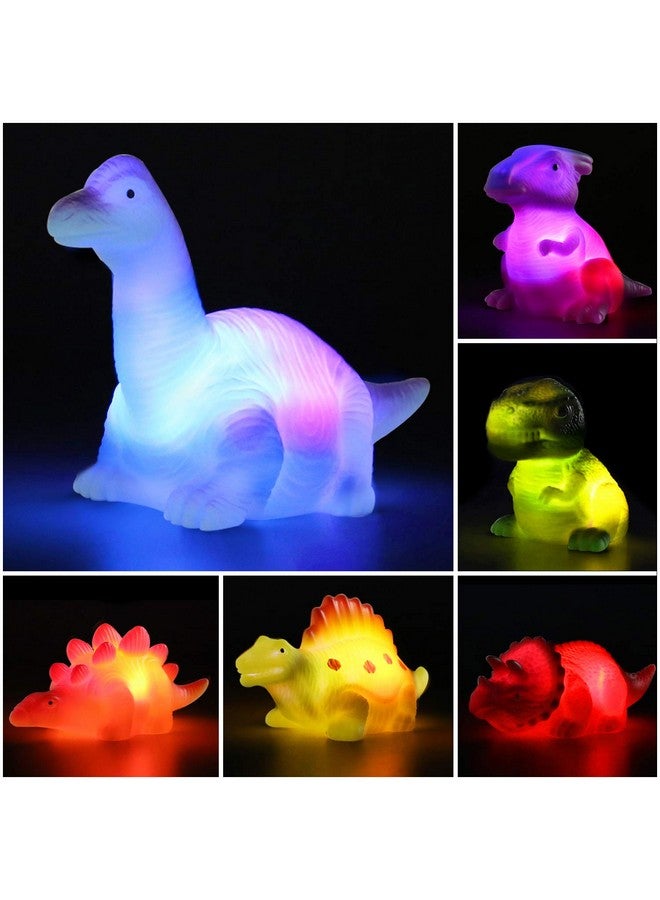 MAPIXO 6 Packs Light Up Floating Dinosaur Bath Toys Set, For Baby Toddler Nephew In Birthday Christmas Easter , Great Water Bathtub Shower Pool Bath Toy For Children Preschool - Image 2