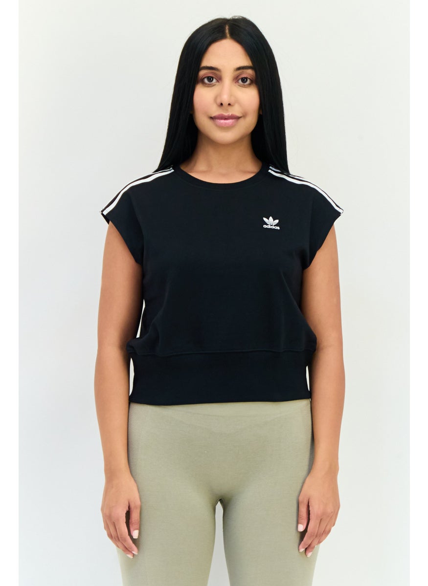 adidas Originals Women Sportswear Fit Cap Sleeve Outdoor Top, Black  - Image 1