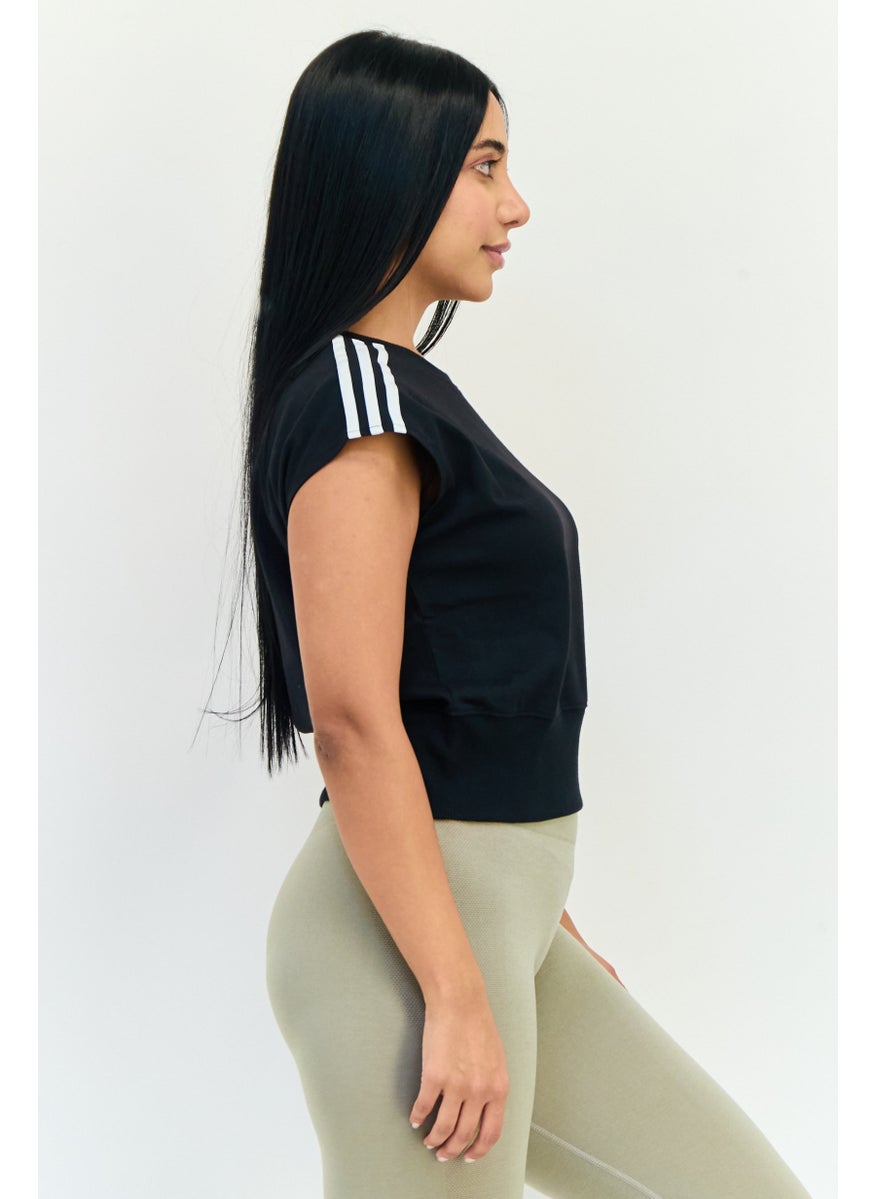 adidas Originals Women Sportswear Fit Cap Sleeve Outdoor Top, Black  - Image 2