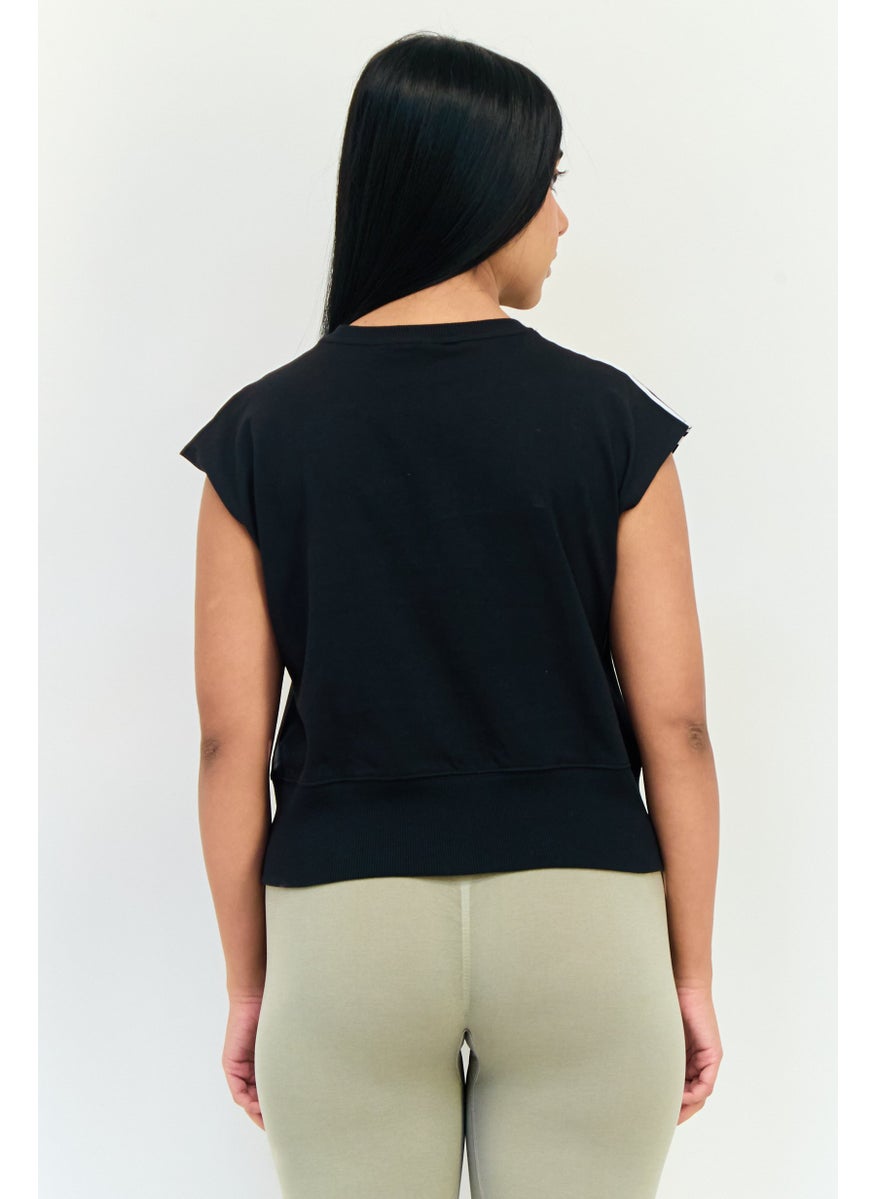 adidas Originals Women Sportswear Fit Cap Sleeve Outdoor Top, Black  - Image 3