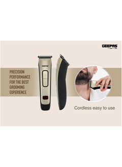 GEEPAS Geepas Rechargeable Hair Clipper GTR1383, Cordless Hair and Beard Trimmer with High Capacity Battery, Includes 4 Comb Attachments, Brush and Oil, Precision Steel Blade for Constant Cutting, Black and  - Image 3