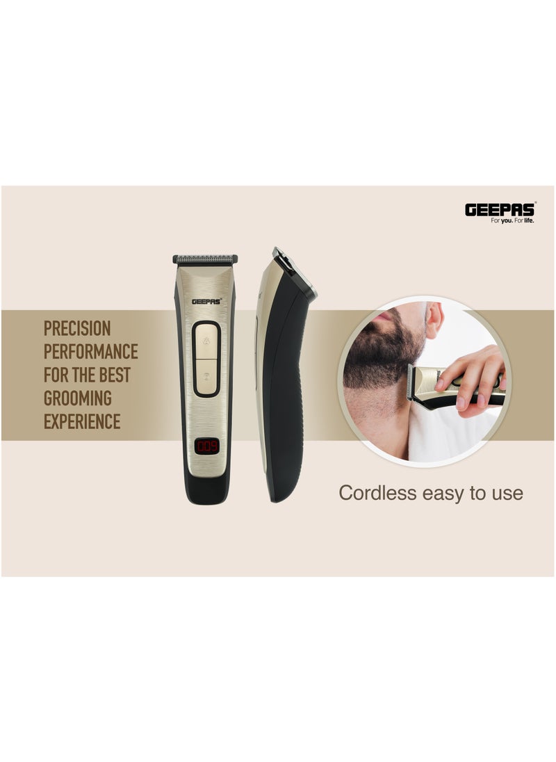 GEEPAS - Geepas Rechargeable Hair Clipper GTR1383, Cordless Hair and Beard Trimmer with High Capacity Battery, Includes 4 Comb Attachments, Brush and Oil, Precision Steel Blade for Constant Cutting, Black and - Image 1